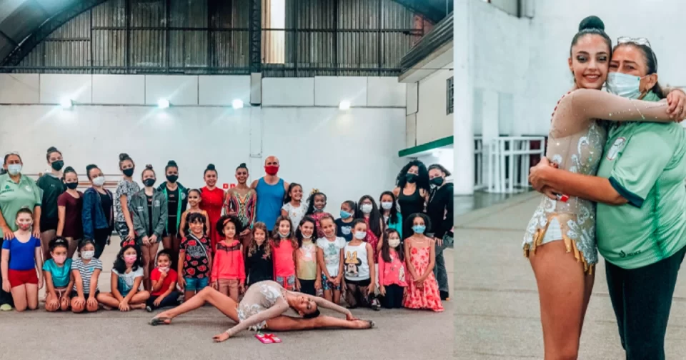 Campeã Laurinha de Osasco embarca para Aracaju, onde se apresenta à Seleção Brasileira de Ginástica Rítmica.