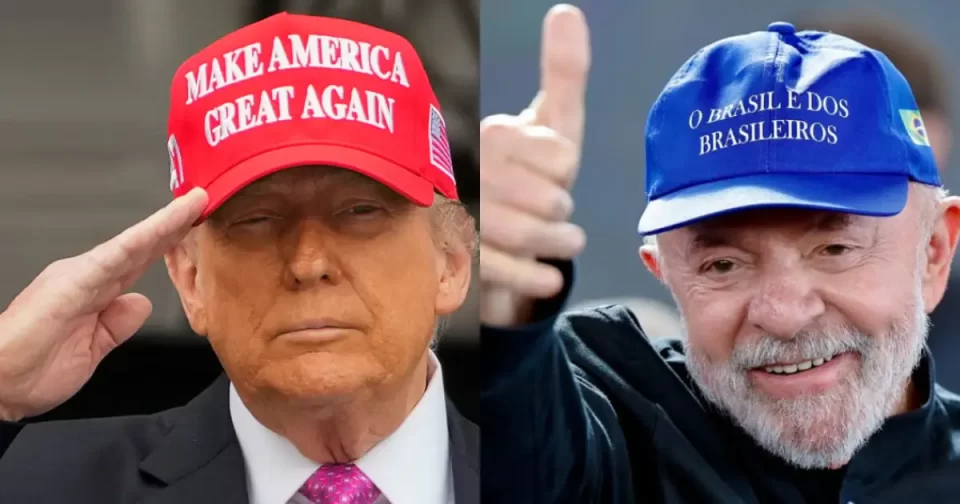 Presidente Trump e em continência, presidente Trump sinalizando positivo.