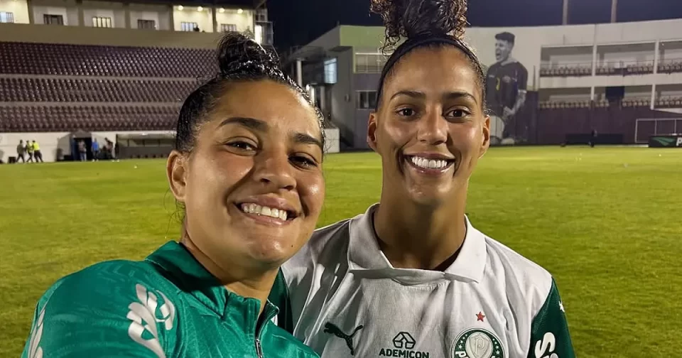 Brenda e Amanda Gutierres, atacantes do Palmeiras.