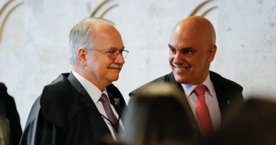 Ministros Edson Fachin e Alexandre de Moraes, presidente e vice do Supremo Tribunal Federal.