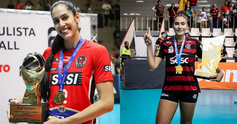 Diana de Barueri campeã paulista com Bauru, Tai de Jandira campeã carioca com o Flamengo.