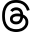 Logo do Threads – ícone preto da rede social da Meta.