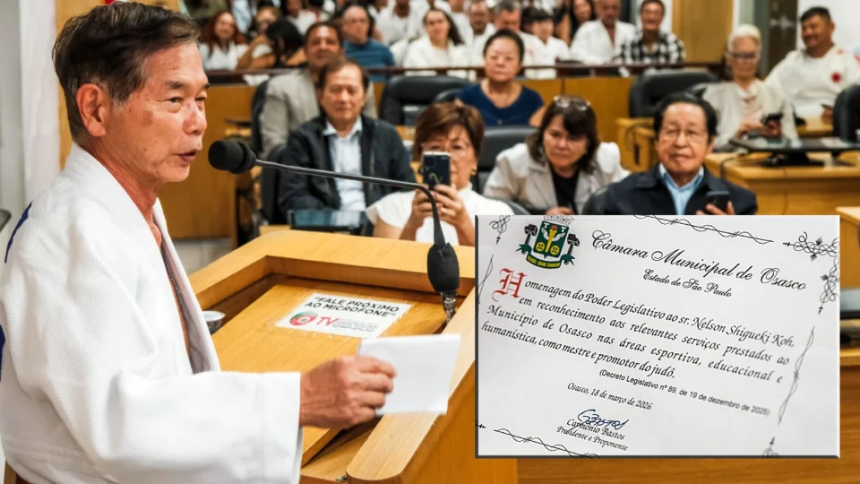Mestre Shigueki Koh é homenageado pela Câmara Municipal por 60 anos de judo em Osasco.